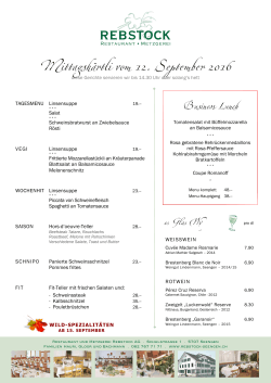 Mittagskärtli - Restaurant und Metzgerei Rebstock AG Seengen