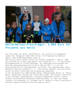 HelferHerzen-Preistr&auml;ger: 4.000 Euro f&uuml;r Projekte aus