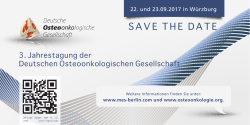 SAVE THE DATE - Deutsche Osteoonkologische Gesellschaft