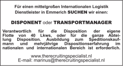 DISPONENT oder TRANSPORTMANAGER www