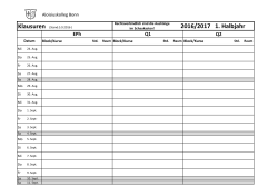 Klausurenplan EF, Q1, Q2 aktuelles Halbjahr