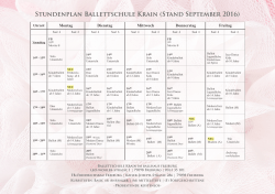 Stundenplan Ballettschule Krain (Stand September 2016)