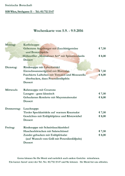 Menüplan - Steirische Botschaft