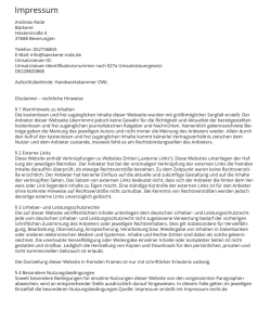 Impressum - B&auml;ckerei Rode