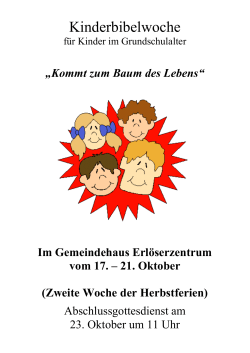 Kinderbibelwoche - Evangelische Kirchengemeinde Hamm