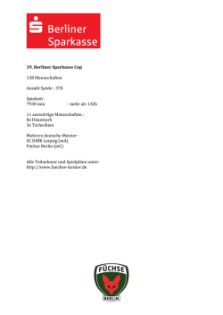 Informationen Berliner Sparkasse Cup