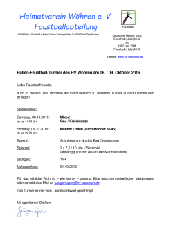 Einladung Turnier 2016 HV Wöhren