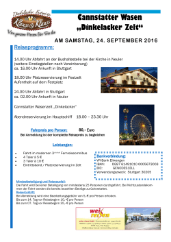 Reiseprogramm Cannstatter Wasen am 24. September 2016