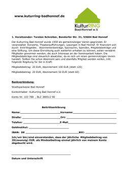 Beitrittserklärung - KulturRing Bad Honnef