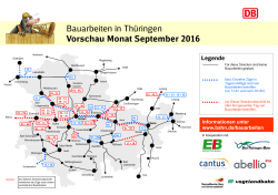 Bauarbeiten in Thüringen Vorschau Monat September 2016