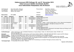 Hallenconcours KRV Zofingen 26. und 27. November 2016 Halle