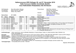 Hallenconcours KRV Zofingen 26. und 27. November 2016 Halle
