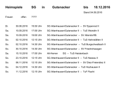 Heimspiele in Gutenacker - SV