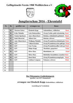 Ehrentafel - Gefl&uuml;gelzucht-Verein 1908 Wei&szlig;kirchen eV