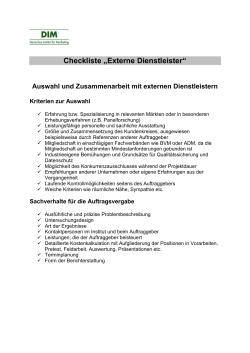 Checkliste externe DL - Deutsches Institut für Marketing