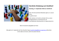Herzliche Einladung zum Dankfest!