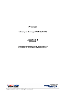 Protokoll - Wasserfreunde Holzminden eV