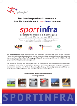 DIN A4 Anzeige "6. sportinfra" am 16. und 17.11.2016