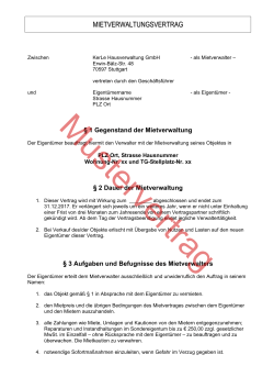 mietverwaltungsvertrag - KerLe Hausverwaltung GmbH