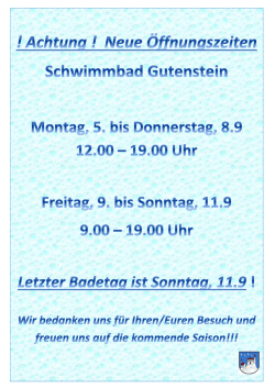 Neue Schwimmbad Öffnungszeiten