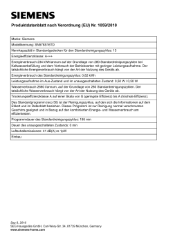 Produktdatenblatt nach Verordnung (EU) Nr. 1059/2010 - VS