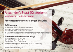 Alexander`s Feast (Oratorium)