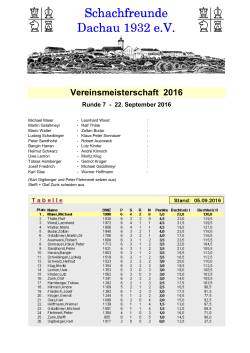 Vereinsmeisterschaft 2016 - Schachfreunde Dachau 1932 eV