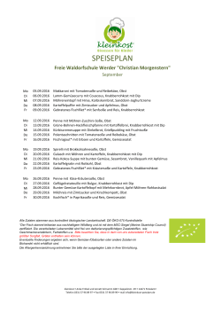 Speiseplan 09/2016 Schule - Freie Waldorfschule Werder/Havel