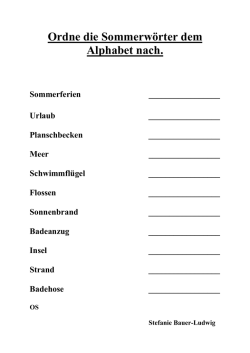 Ordne die Sommerwörter dem Alphabet nach.
