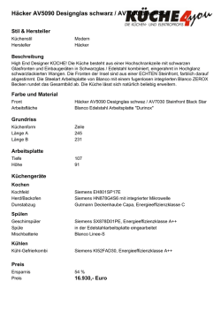 H&auml;cker AV5090 Designglas schwarz / AV7030 Black Star