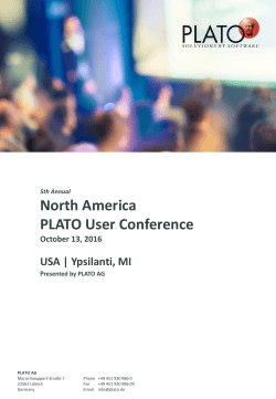 PLATO User Conference 2015