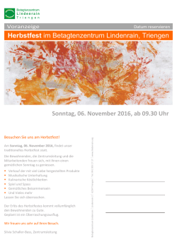 Herbstfest im Betagtenzentrum Lindenrain, Triengen