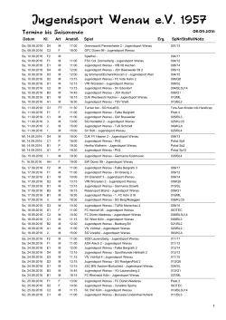 JSW Spielplan - Jugendsport Wenau eV