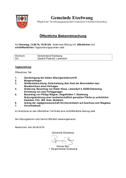 Gemeinderatssitzung Etzelwang am 13.09.2016