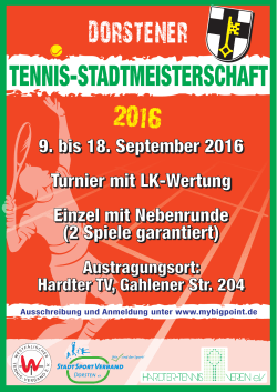 Stadtmeisterschaften 2016 - Tennisverein Dorsten Hardt