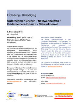 Einladung / Uitnodiging Unternehmer-Brunch