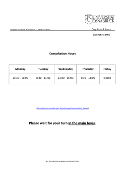 Consultation Hours - Cognitive Science