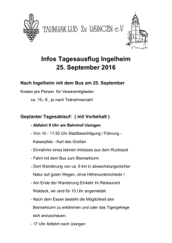 Infos Tagesausflug Ingelheim 25. September 2016
