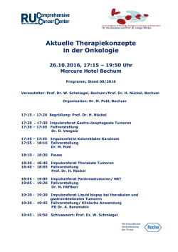 26.10.2016 Aktuelle Therapiekonzepte in der Onkologie