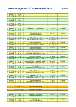 Veranstaltungen am USZ Rosenhain WS 2016-17