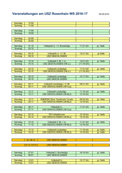 Veranstaltungen am USZ Rosenhain WS 2016-17