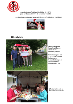 Unser Newsletter 03/16 - Ärztefanclub Mainz 05 eV