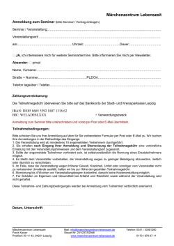Jetzt buchen - Privat - M&auml;rchenzentrum Lebenszeit