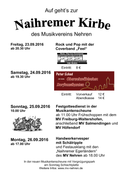 2016 Kirbe Programm - Musikverein Nehren