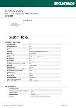 IVY 2 LED 625x625 43W 4000K EB UGR21