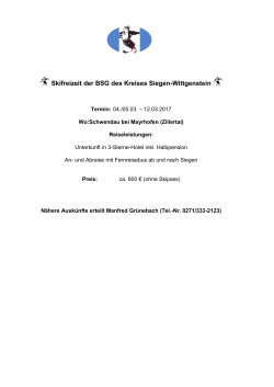 Skifreizeit der BSG des Kreises Siegen-Wittgenstein