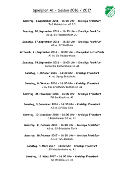 Spielplan A1 - TSG Niederrad 1898