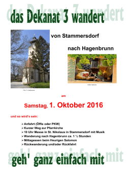 von Stammersdorf nach Hagenbrunn am Samstag, 1. Oktober 2016