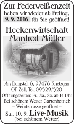 Zur Federweißenzeit Heckenwirtschaft Manfred Müller