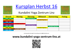 Kursplan Herbst 16 - Kundalini Yoga in Linz